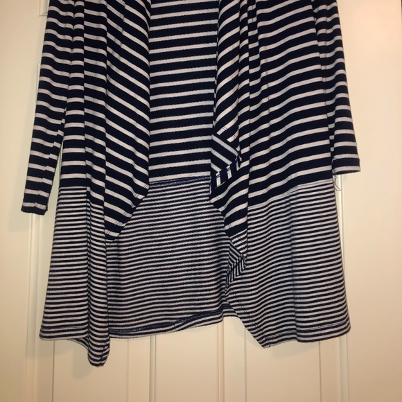 Girls Striped Navy Sweater - Picture 3 of 4